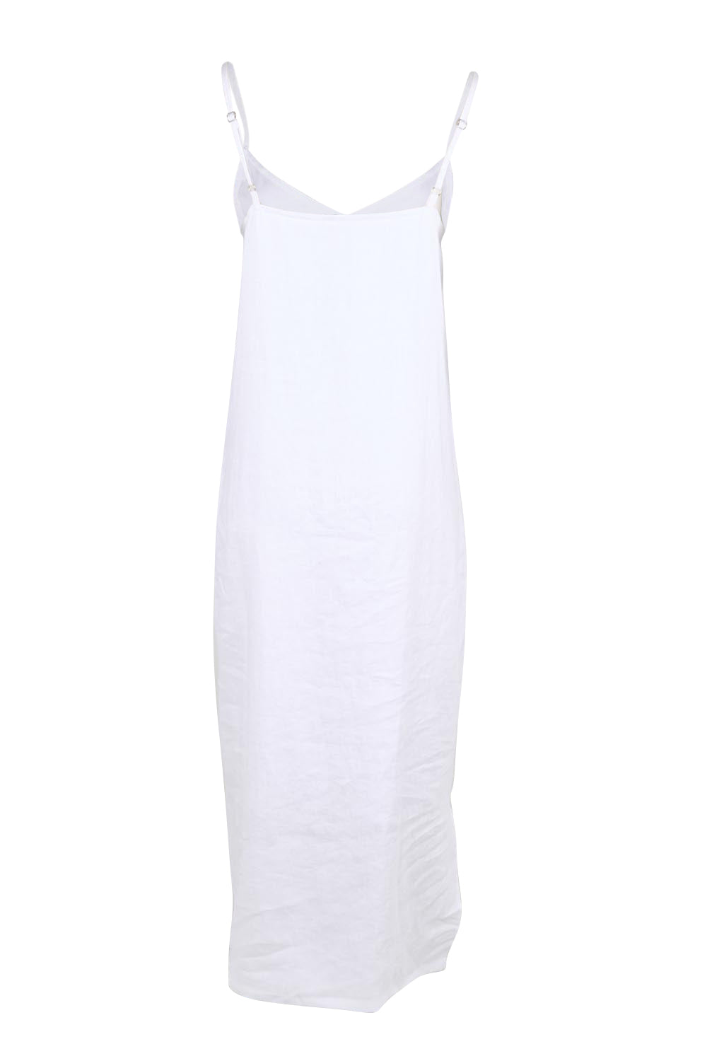 Product shot of the Studio Linen Tank Maxi Dress – White in colour White, from the back