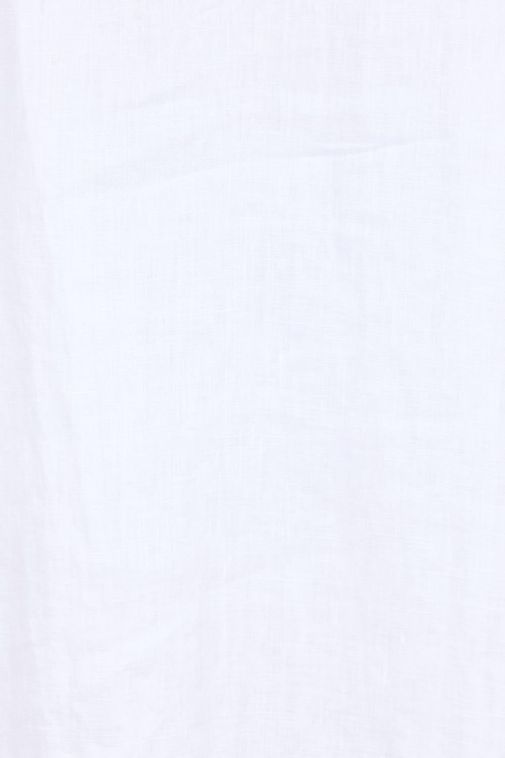 Product shot of the Studio Linen Tank Maxi Dress – White in colour White, showing detail