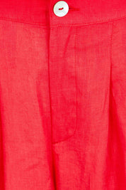Product shot of the Cove Linen Palazzo Pant – Aperol in colour Aperol, showing detail