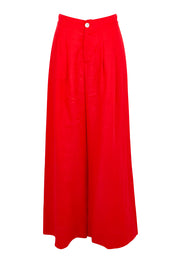 Product shot of the Cove Palazzo Pant – Aperol in colour Aperol, from the front