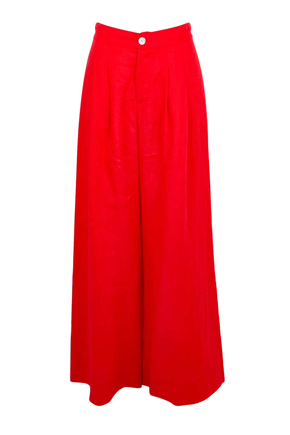 Product shot of the Cove Palazzo Pant – Aperol in colour Aperol, from the front