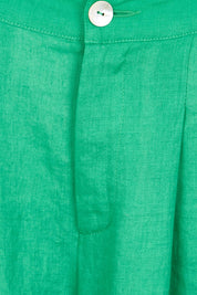 Product shot of the Cove Palazzo Pant – Jade in colour Jade, showing detail