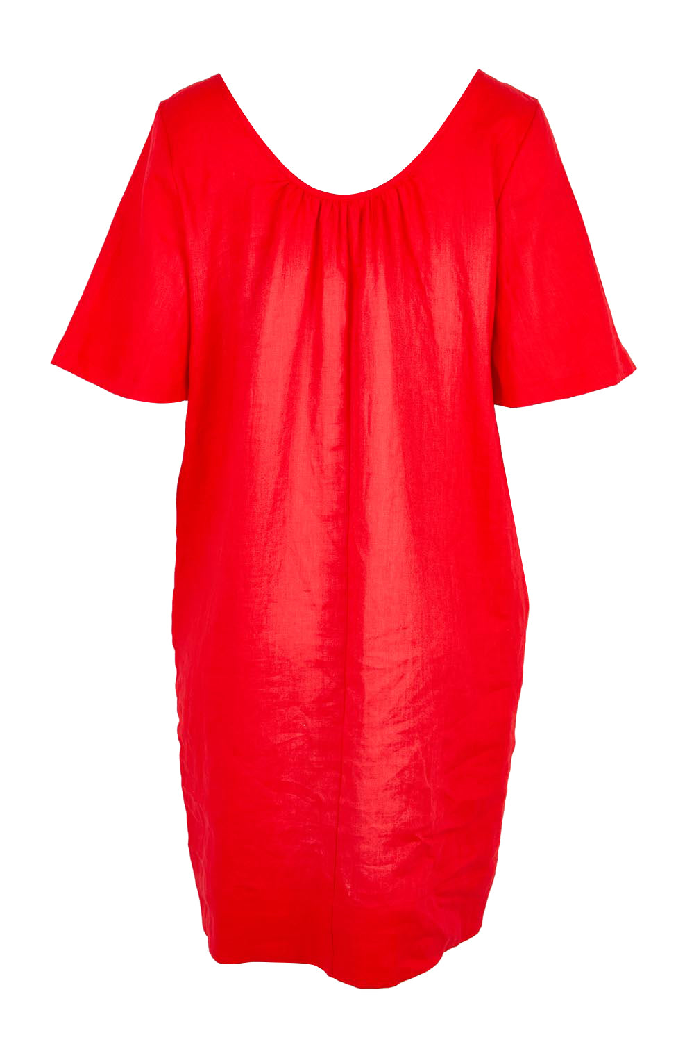 Product shot of the Cove Dress – Aperol in colour Aperol, from the back