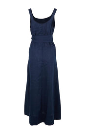 Product shot of the Cove Tank Maxi Dress – Indigo in colour Indigo, from the back