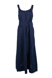 Product shot of the Cove Tank Maxi Dress – Indigo in colour Indigo, from the front