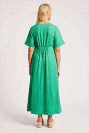 Model Genericm wearing size sample of the Cove Maxi Dress – Jade in colour Jade, from the front