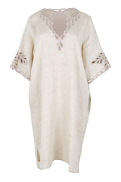 Product shot of the Maris Dress – Tusk in colour Tusk, from the front