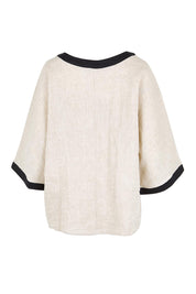 Product shot of the Maris Relaxed Splice Linen Top – Tuskblack in colour Tuskblack, from the back