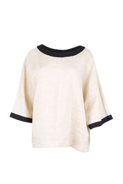 Product shot of the Maris Relaxed Splice Top – Tuskblack in colour Tuskblack, from the front