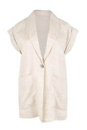 Product shot of the Maris Blazer Vest – Tuskblack in colour Tuskblack, from the front