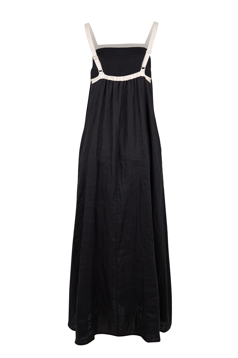 Product shot of the Maris Splice Tank Maxi Dress – Blacktusk in colour Blacktusk, from the back