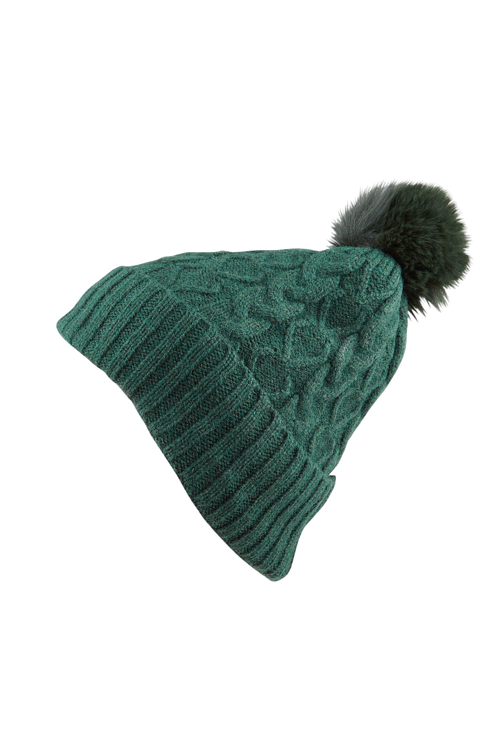 Product shot of the Horizon Beanie in colour Hunter (Green), from the front