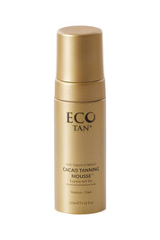 Product shot of the Cacao Firming Mousse in colour Tan, from the front
