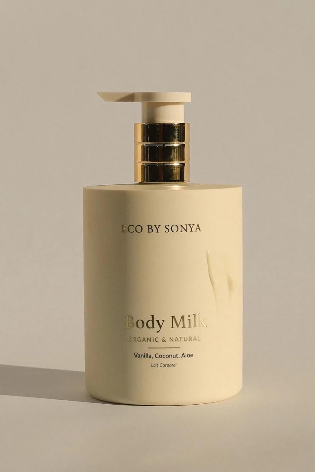 Product shot of the Coconut Body Milk - Milk in colour Milk, from the front