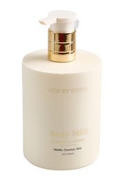 Product shot of the Coconut Body Milk - Milk in colour Milk, from the front