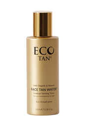 Product shot of the Face Tan Water in colour Tan, from the front
