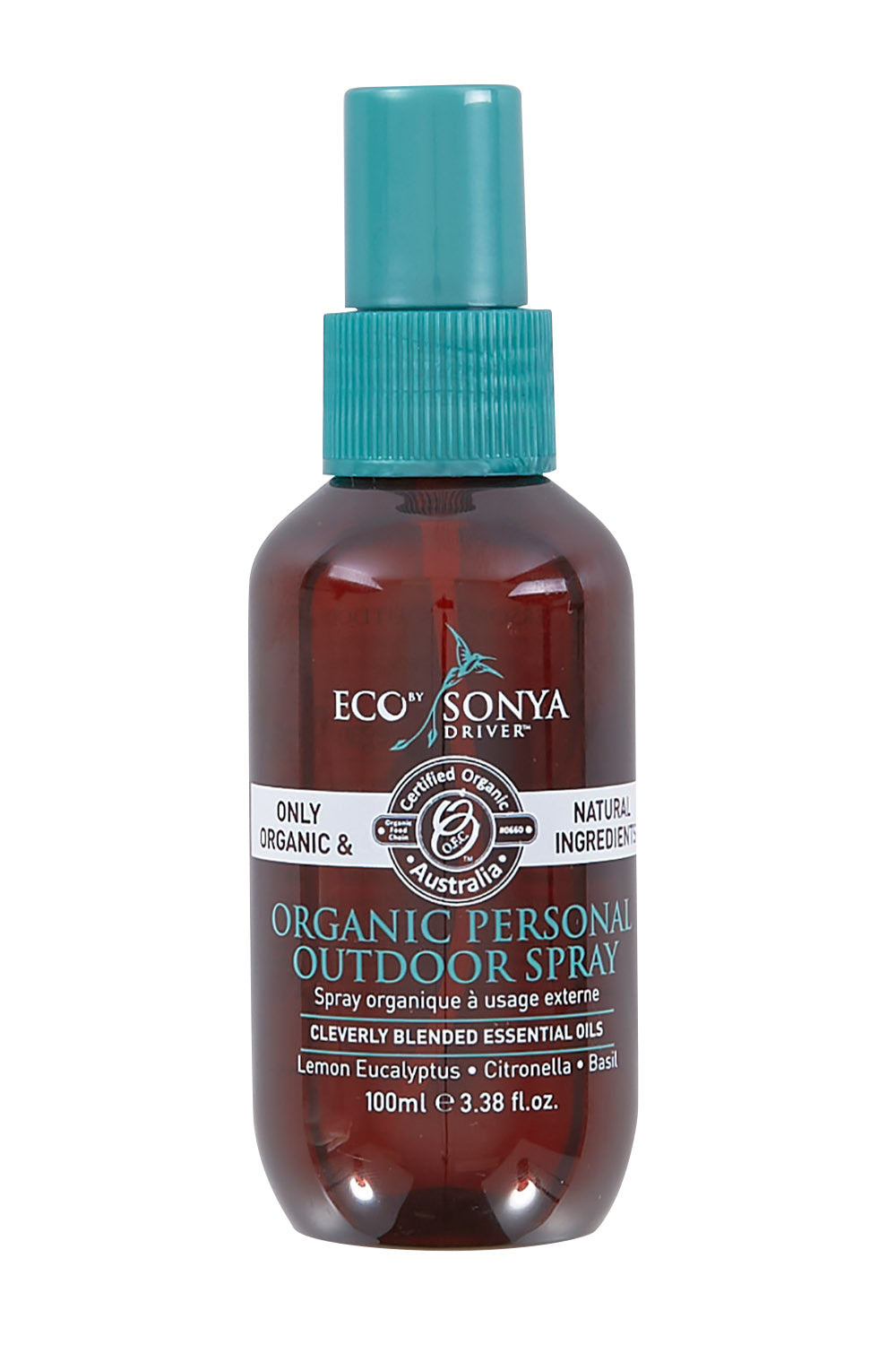 Product shot of the Organic Personal Outdoor Spray in colour Natural, from the front