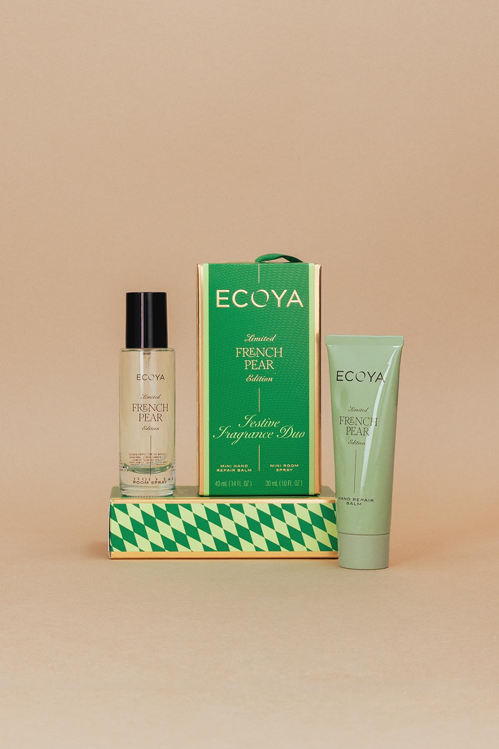 Product shot of the Festive Fragrance Duo Gift Set - Frenchpear in colour Frenchpear, from the back