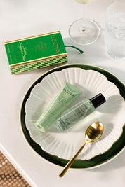 Product shot of the Festive Fragrance Duo Gift Set - Frenchpear in colour Frenchpear, from the front