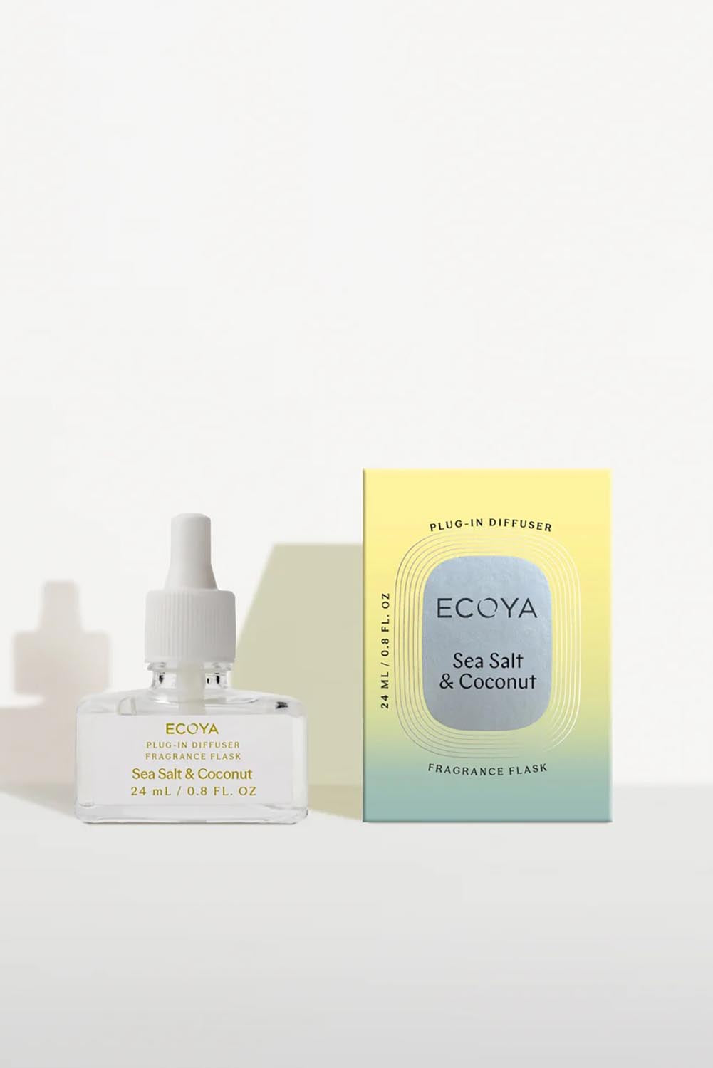 Product shot of the Plug In Diffuser Fragrance Flask - Seasaltcoconut in colour Seasaltcoconut, from the front
