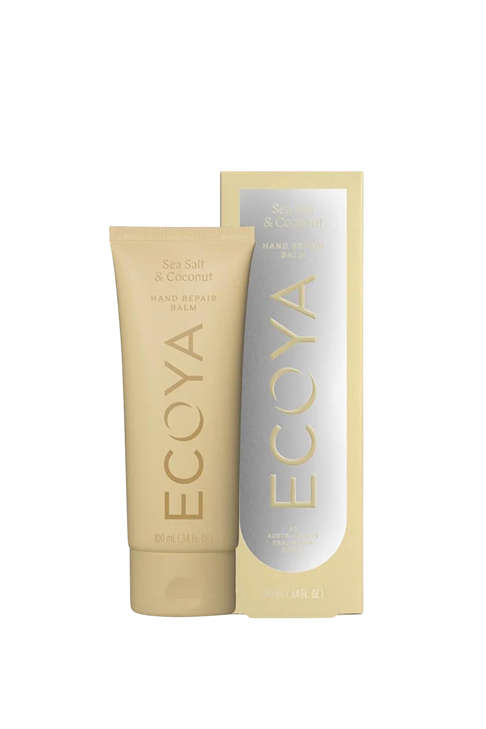 Product shot of the Hand Repair Balm - Seasaltcoconut in colour Seasaltcoconut, from the front