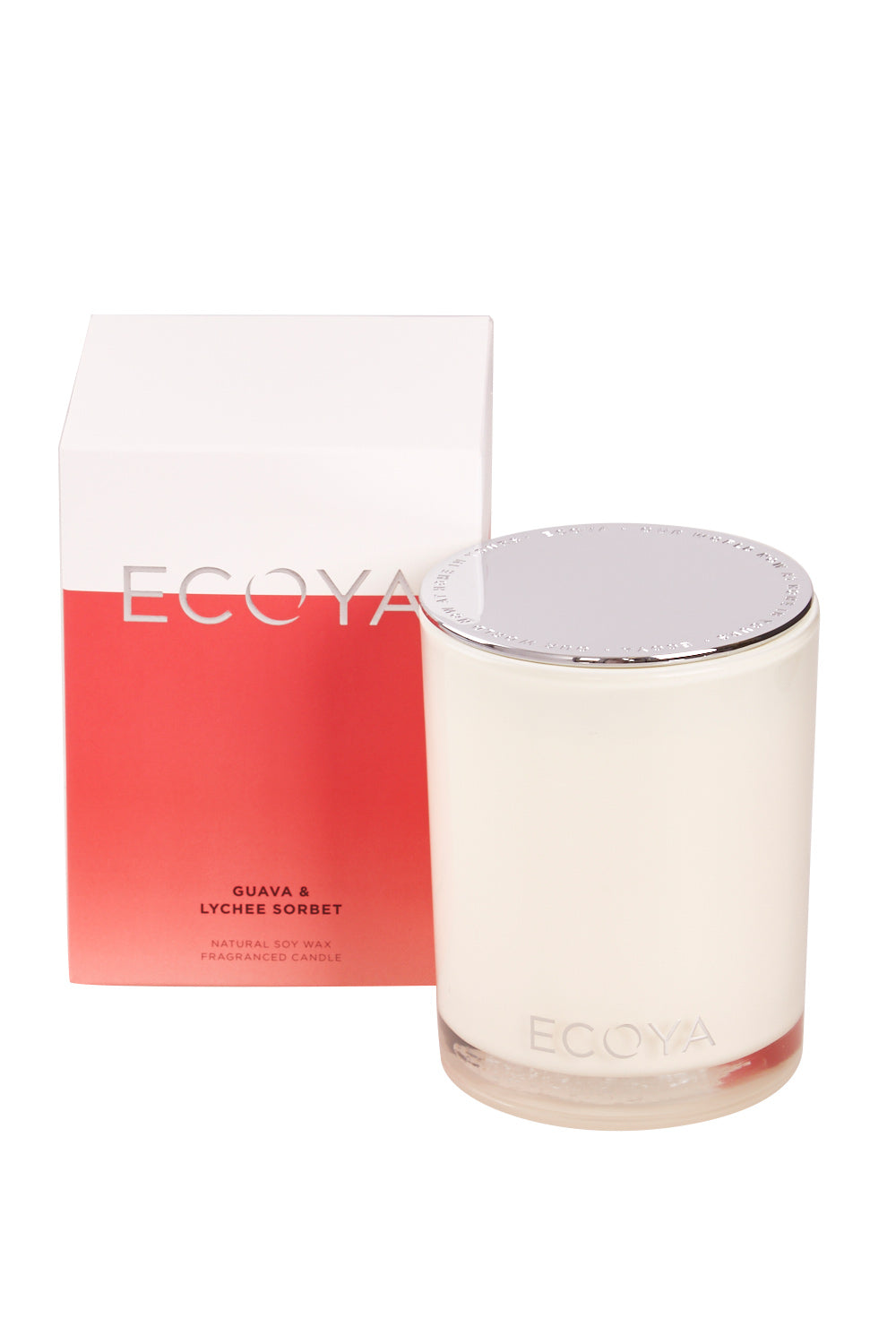 Product shot of the Madison Jar Guava And Lychee Candle in colour GuavaLyche (White), from the front