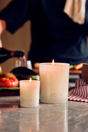 Product shot of the Mini Madison Candle - Guavalychee in colour Guavalychee, showing detail