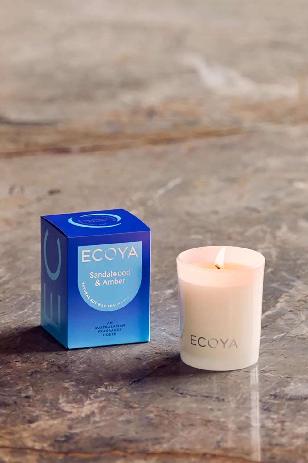 Product shot of the Mini Madison Candle - Sandalwood in colour Sandalwood, showing detail