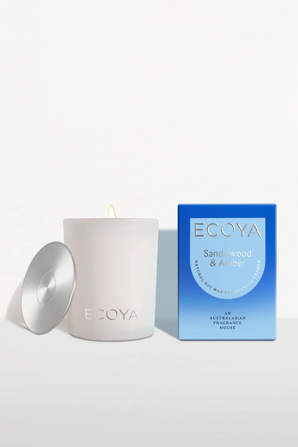Product shot of the Mini Madison Candle - Sandalwood in colour Sandalwood, from the front
