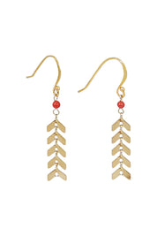 Product shot of the Desert Wild Flower Earrings in colour Gold (Metallics), from the front