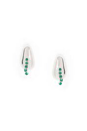 Product shot of the Radicle Post Earrings in colour Silver (Metallics), from the front
