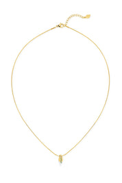 Product shot of the Radicle Drop Necklace in colour Gold (Metallics), from the front