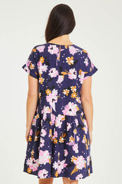 Preloved Paloma Floral Dress - Navy