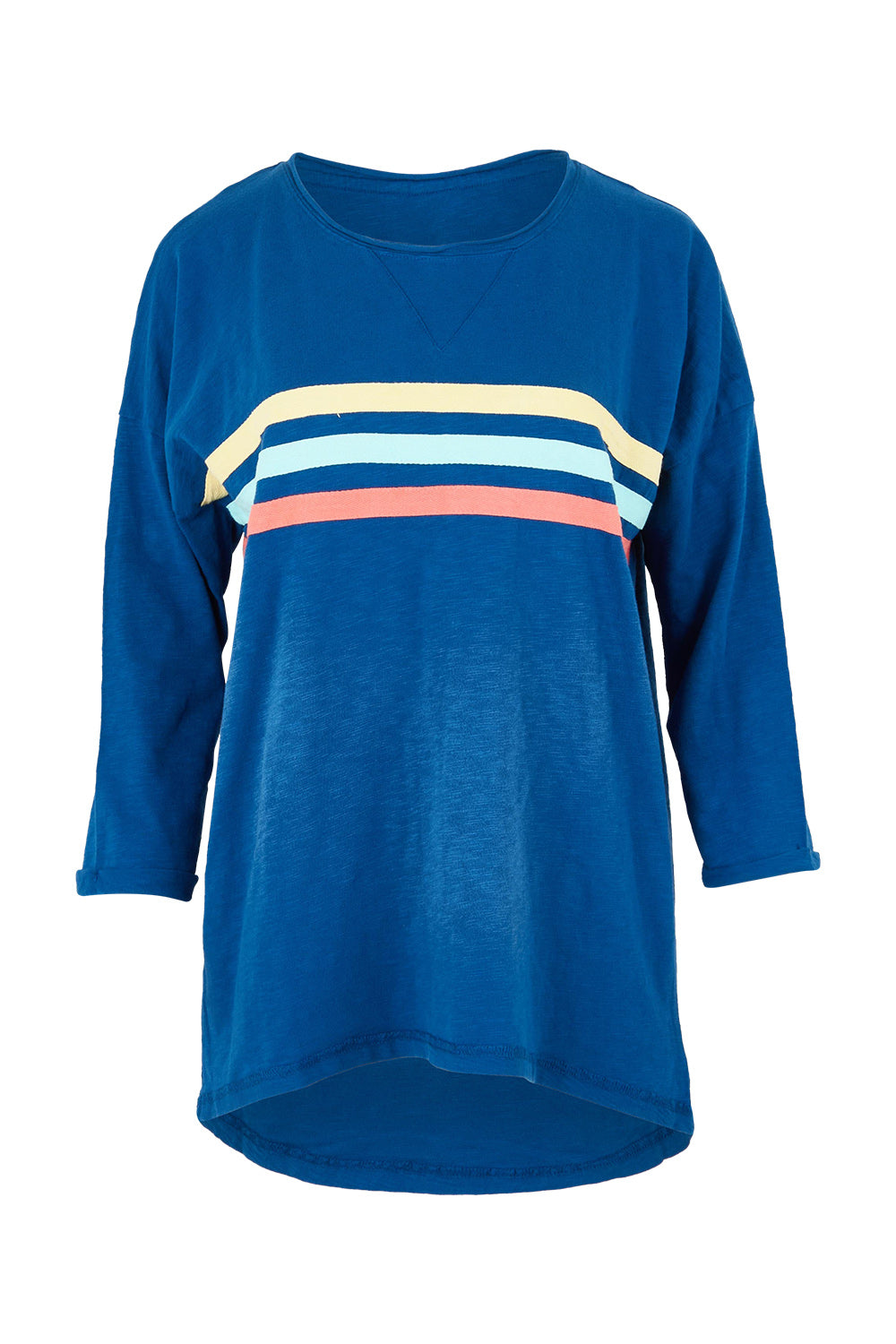 Product shot of the Horizon Cotton Sweat in colour Drksapph (Blue), from the front