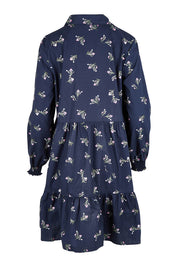 Product shot of the Jolie Floral Shirt Dress in colour Navyfloral (Blue), from the back