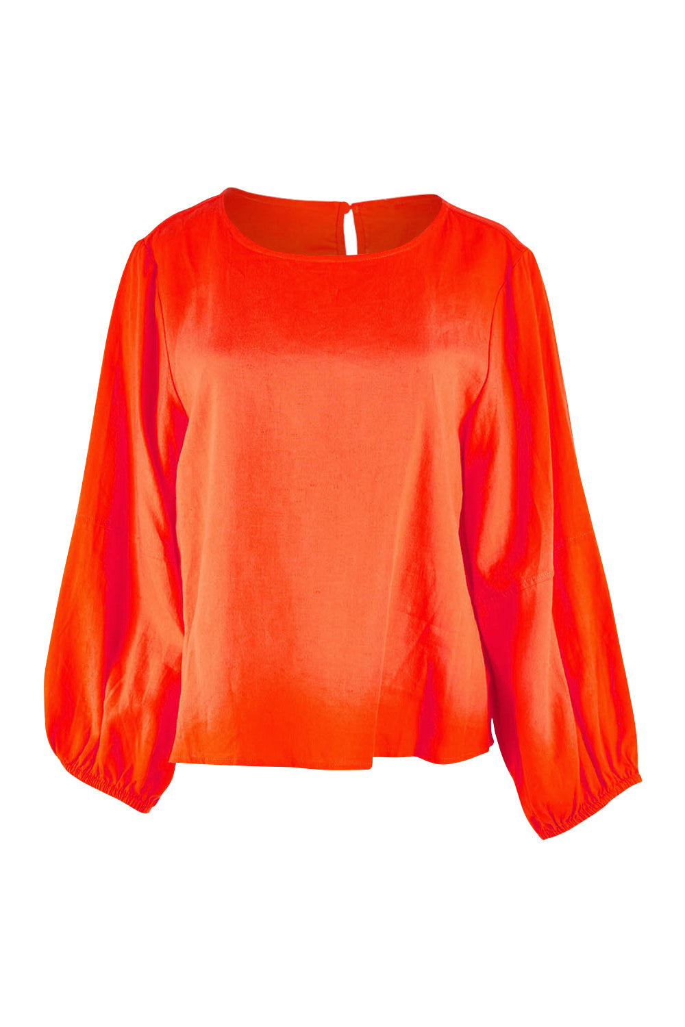 Product shot of the Rosa Top in colour Tangello (Red), from the front