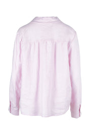 Product shot of the Blair Open Neck Shirt in colour Blossom (Pink), from the back