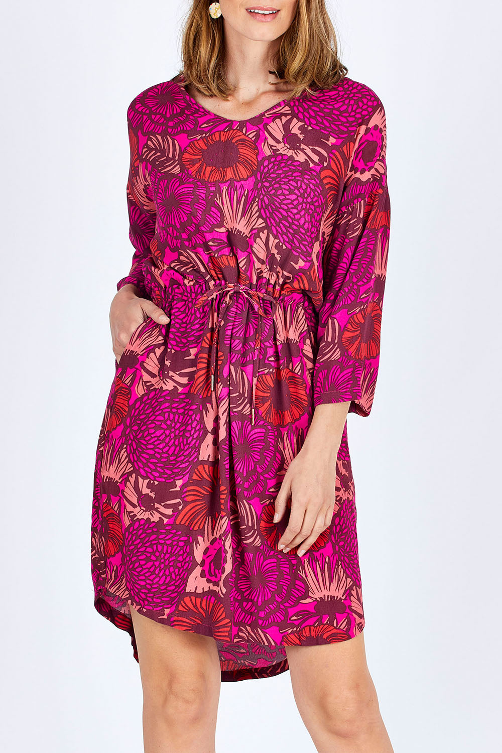 Preloved Bouquet Tie Dress - FloralPink