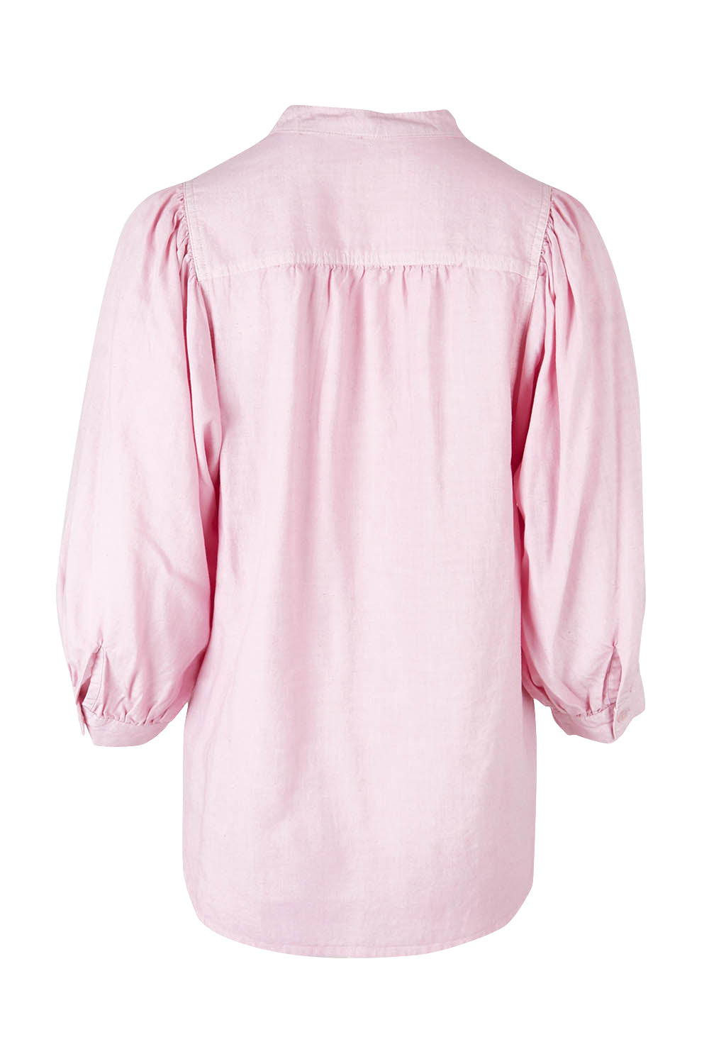 Product shot of the Rowan Shirt in colour Pwderpink (Pink), from the back