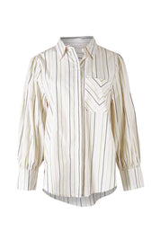 Product shot of the Sorrel Stripe Shirt in colour Pearljungl, from the front