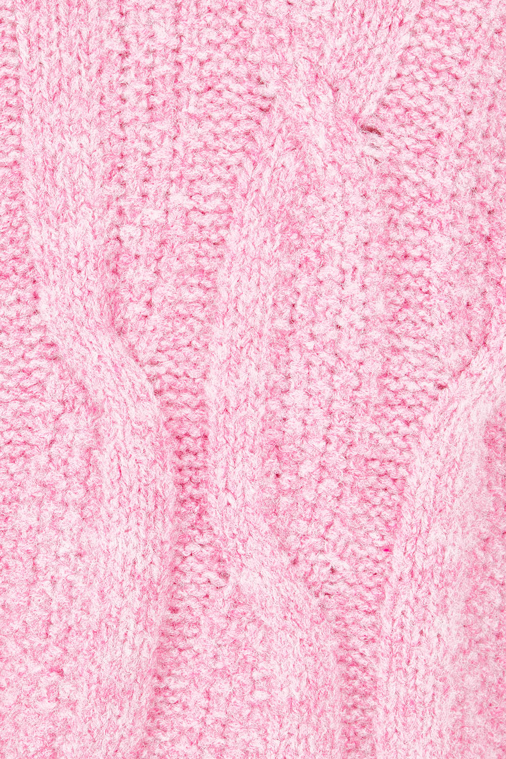 Product shot of the Tallulah Cable Knit in colour Pinkger (Pink), detail