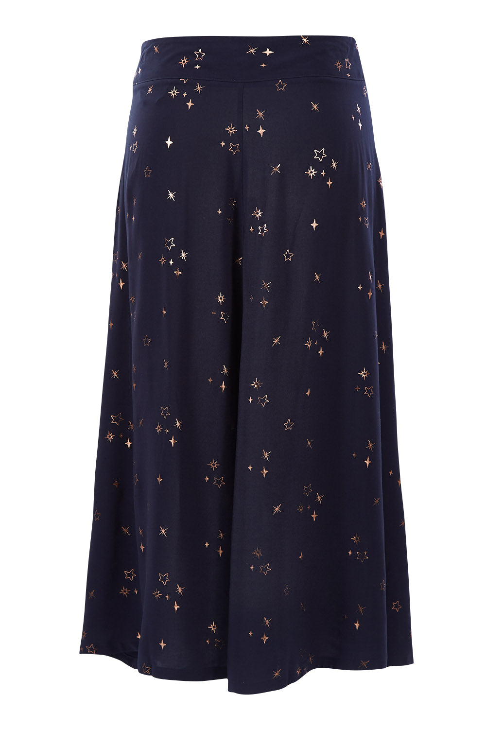 Product shot of the Celestial Skirt in colour Navy (Blue), from the back