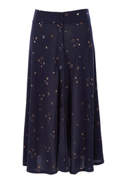 Product shot of the Celestial Skirt in colour Navy (Blue), from the front