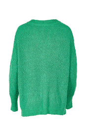 Product shot of the Rachele V Neck Knit in colour Greenbriar (Green), from the back