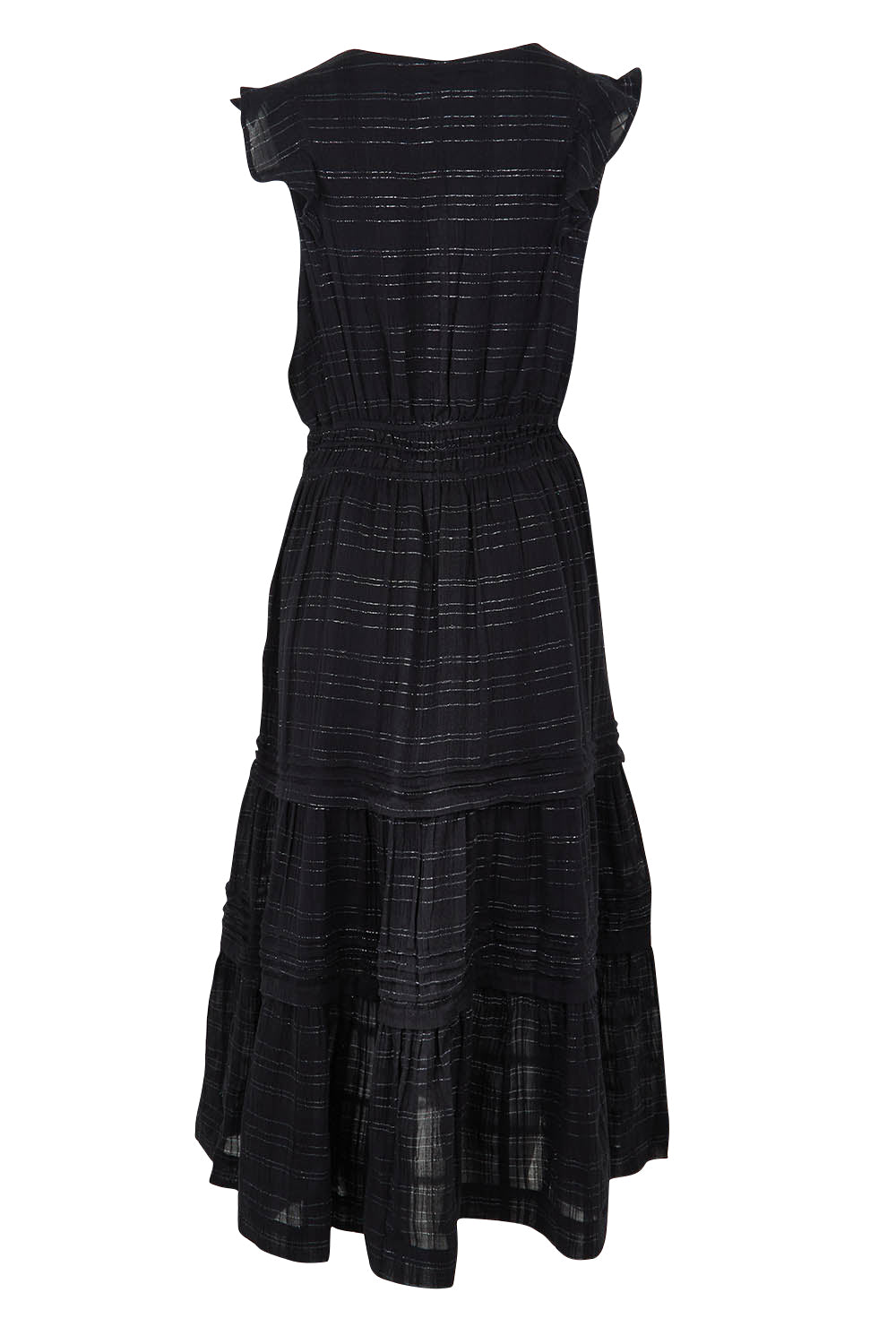 Product shot of the Isabella Cotton Blend Dress in colour Black (Black), from the back