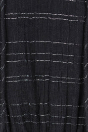 Product shot of the Isabella Cotton Blend Dress in colour Black (Black), detail