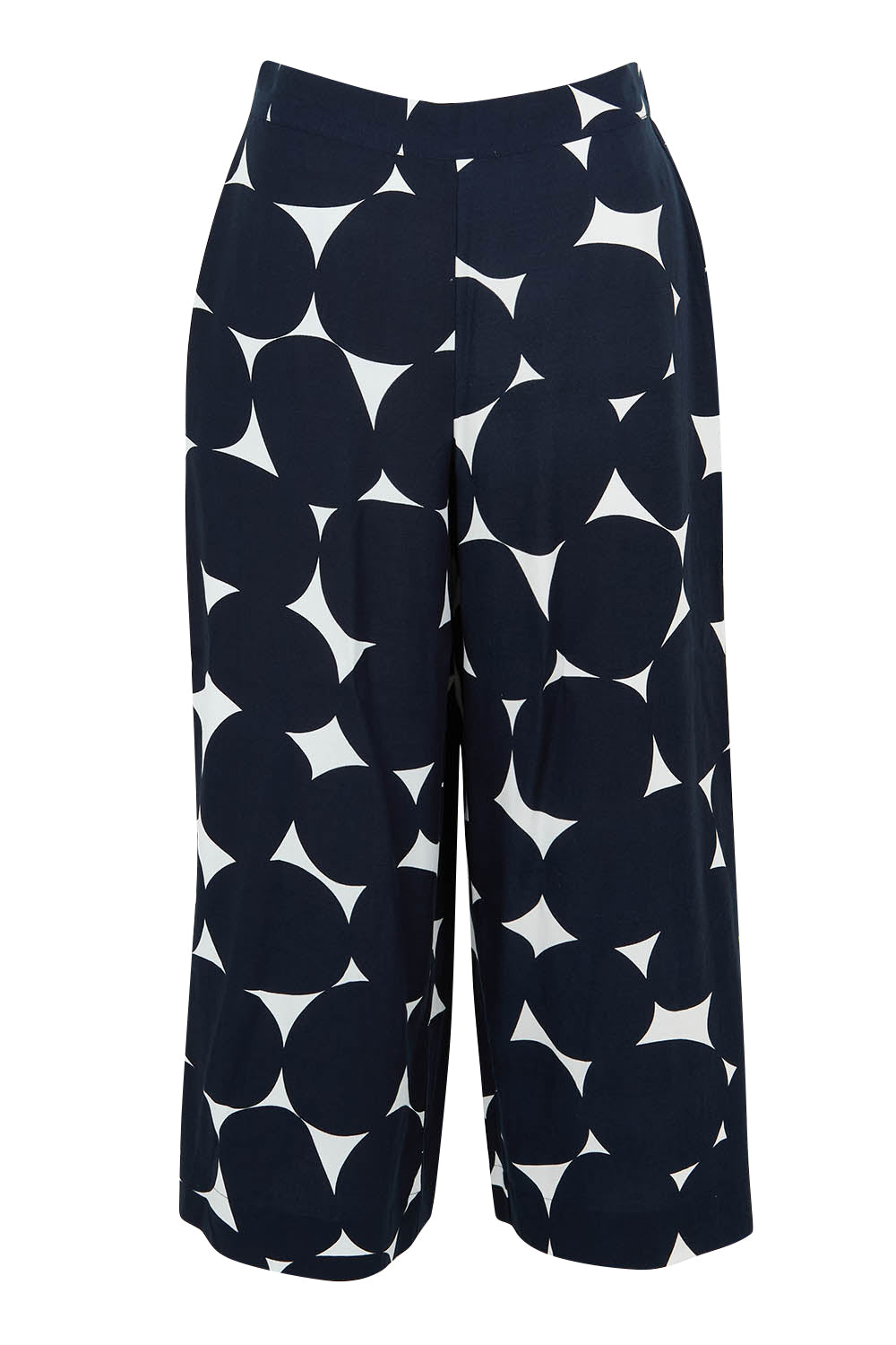 Product shot of the Demi Spot Lyocell Linen Pant in colour Spotprint (Blue), from the front