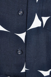 Product shot of the Demi Spot Dress in colour Spot (Blue), detail