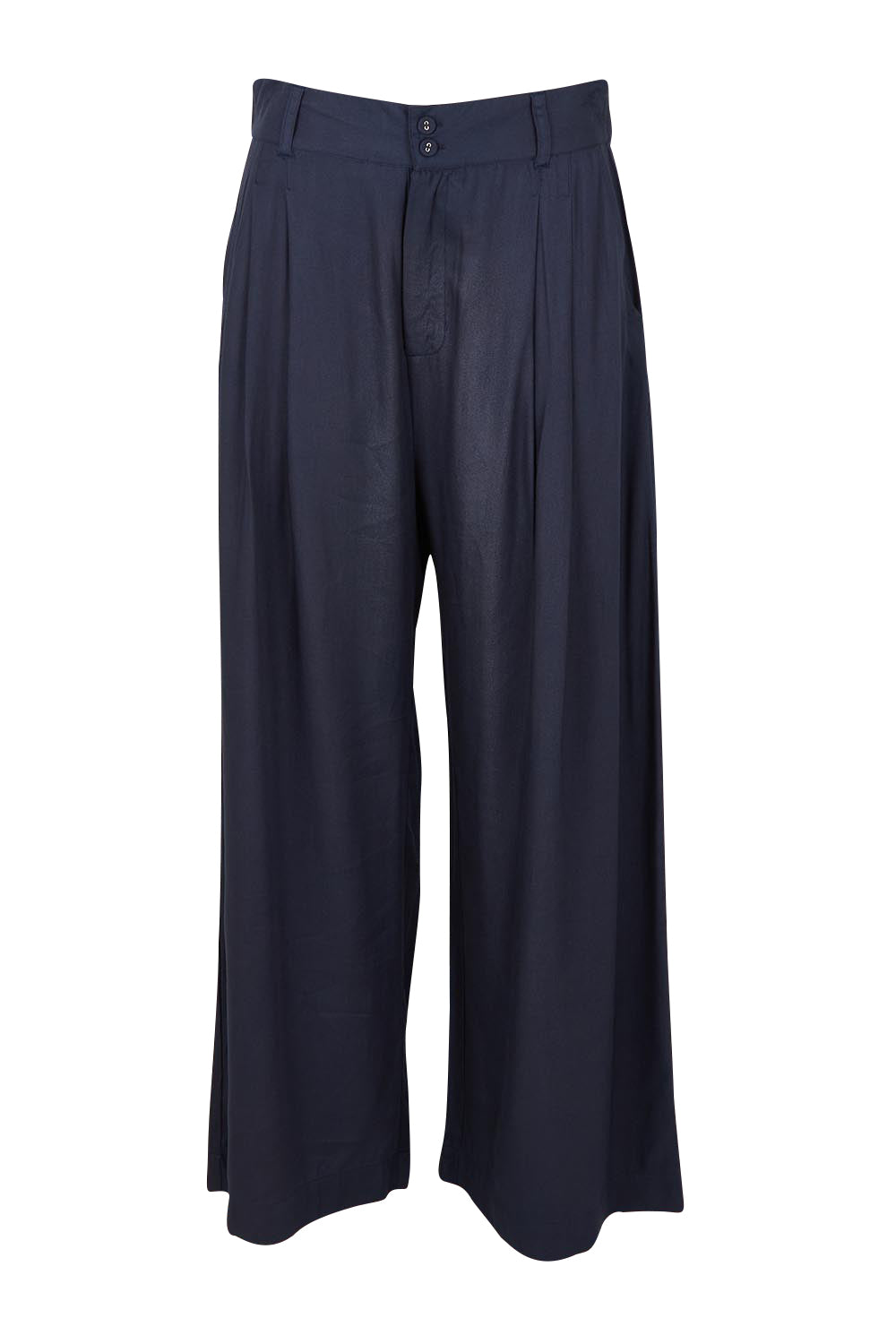Product shot of the Georgina Pant in colour Navy (Blue), from the front