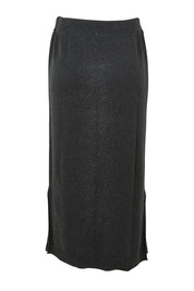 Product shot of the Elodie Cotton Blend Knit Skirt in colour Charcoal (Grey), from the back